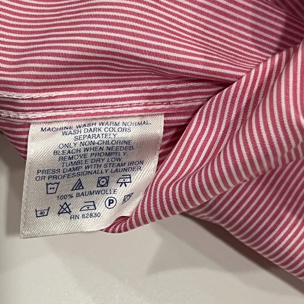 Lands' End Striped Midi Shirt Dress, Cotton, 10 - Picture 5 of 8